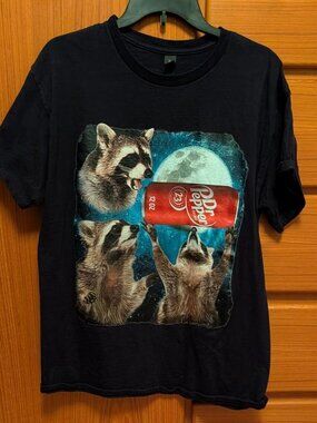 Racoons drinking Dr Pepper graphic shirt
